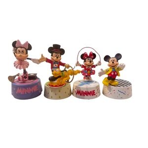 Schmid Vintage Disney Mickey Mouse Circus Musical Wind-Up Figurines Set of 4  5"